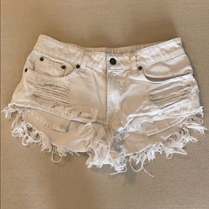 LF Carmar Mogan White Denim Cut Off Short - 26